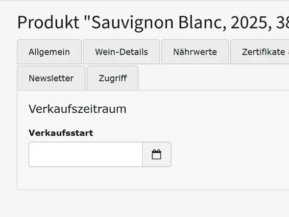 Reiter Zeitsteuerung: Verkaufsstart und Verkaufsende