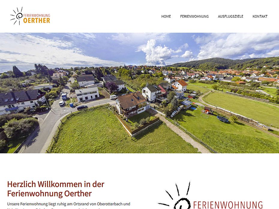 Webseite Ferienwohnung Oerther in Oberotterbach Startseite