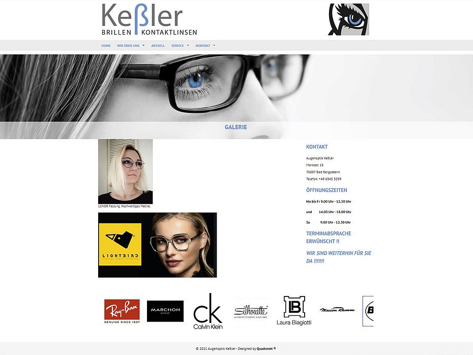 Webseite Augenoptik Keßler Galerie