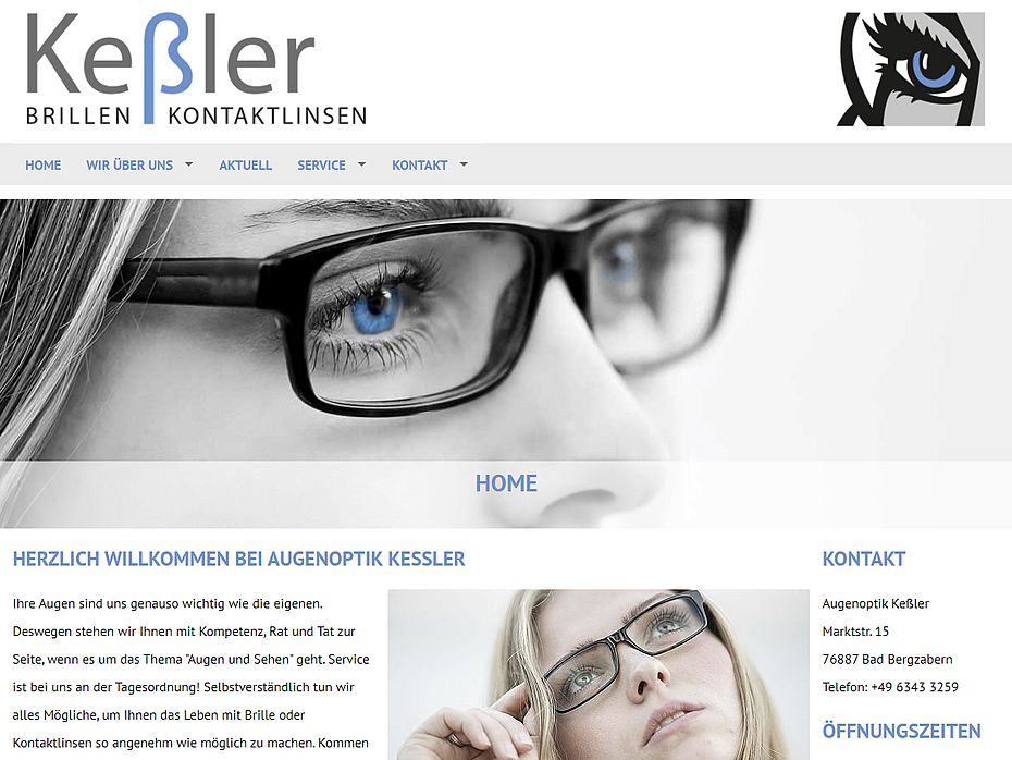 Webseite Augenoptik Keßler Startseite