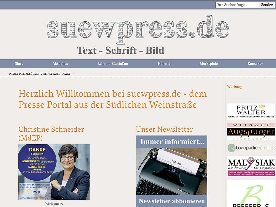 suewpress.de - das Presse Portal aus der Südlichen Weinstraße